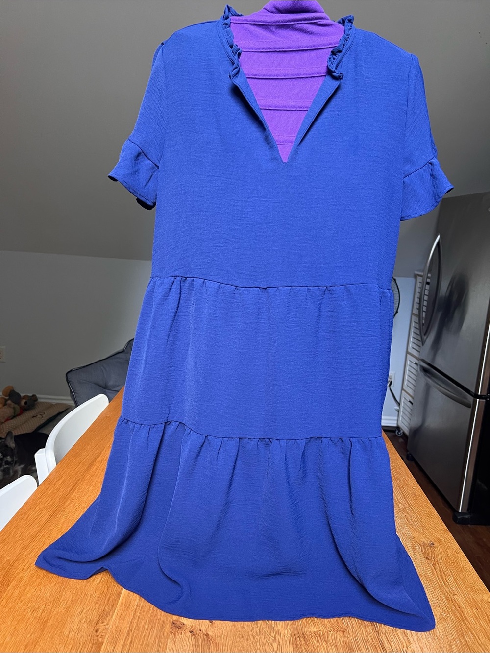 💕BOGO💕 Denver Hayes Blue Lightweight Ruffled midi dress